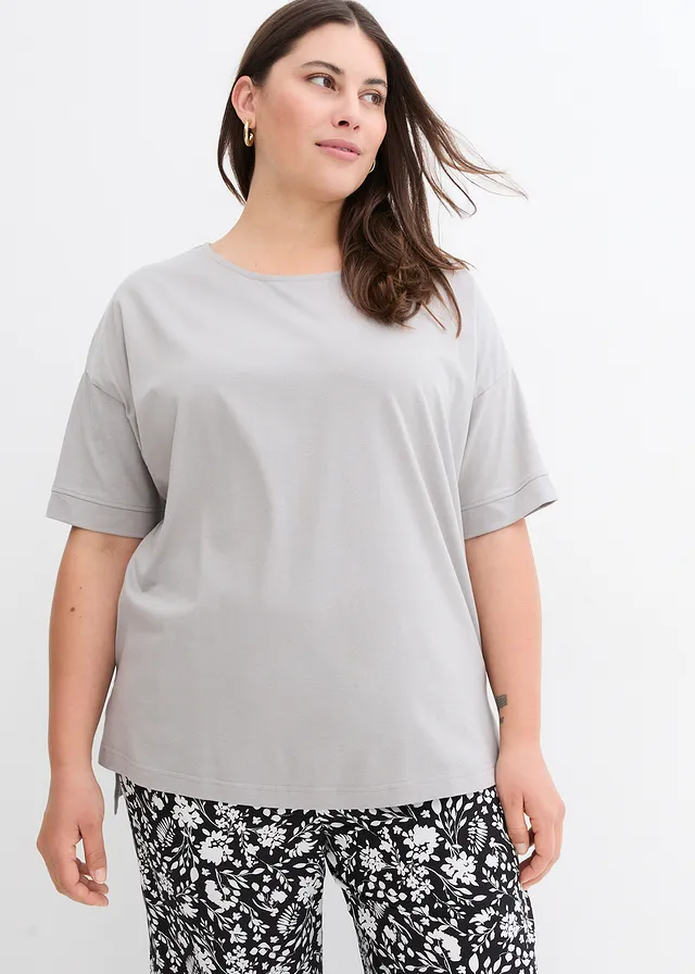 Oversized T-shirt met splitten opzij • schaduwgrijs plus size • product-page.page-title-suffix
