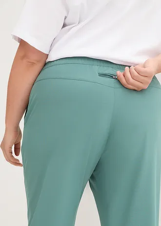 Sneldrogende outdoor broek in caprilengte, Kleur: grijsgroen