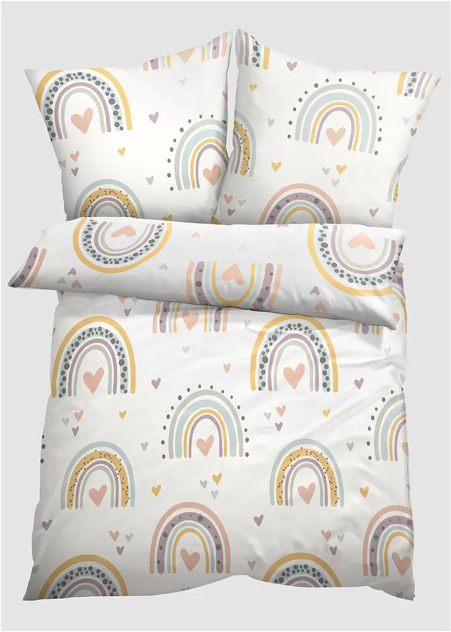 Parure de lit enfant avec arcs-en-ciel, Couleur: multicolore