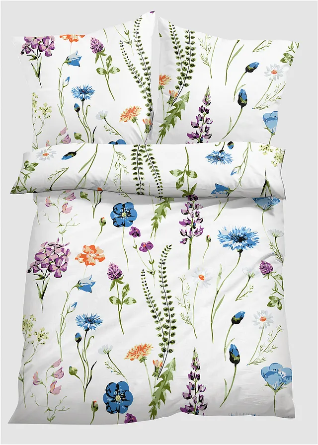 Parure de lit en linon • blanc/multicolore • Boutique bonprix