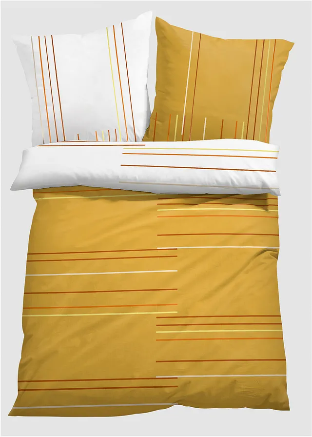 Lenjerie pat reversibilă, cu dungi