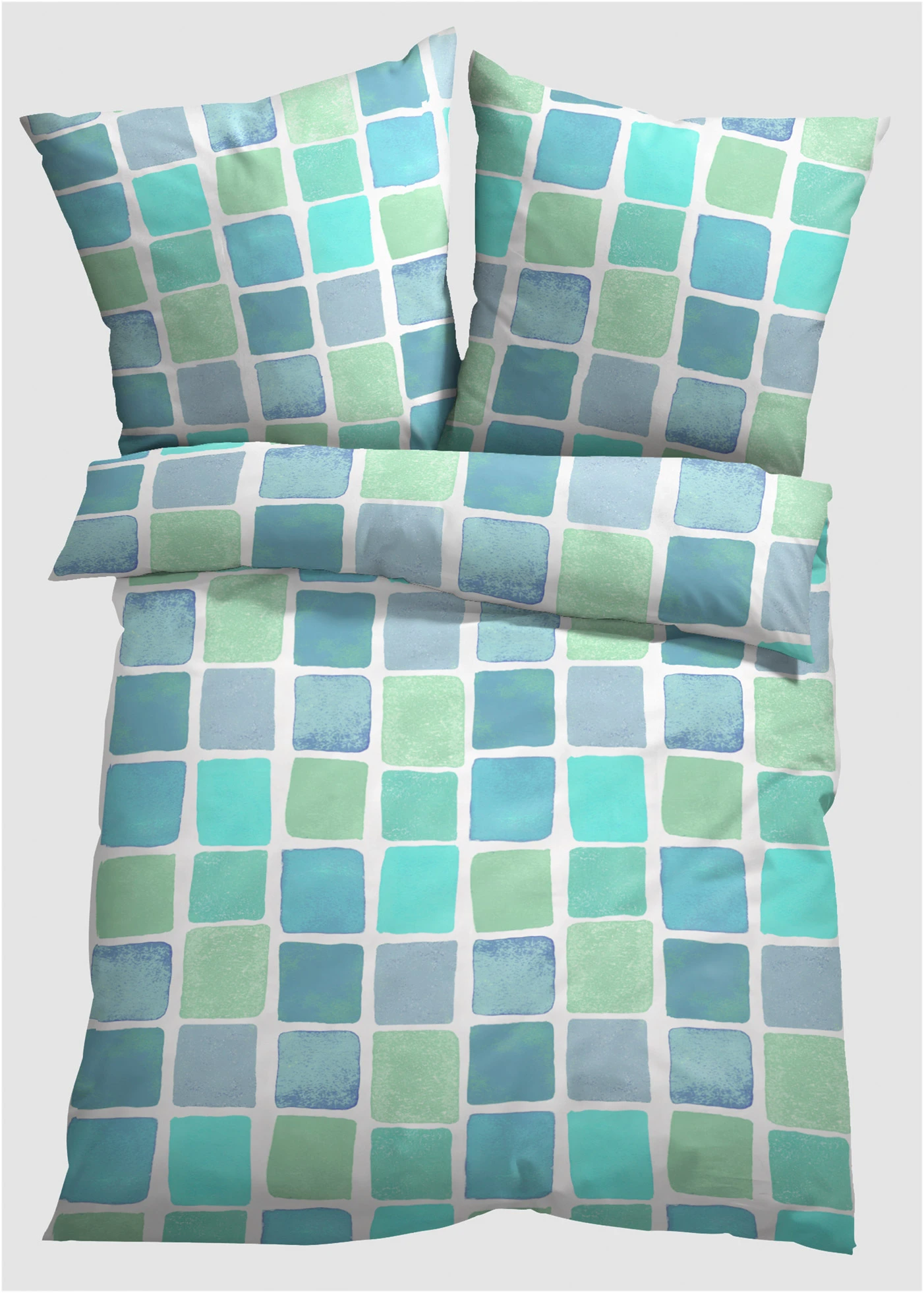 Lenjerie de pat din material cu bumbac • verde-mentă • magazin bonprix