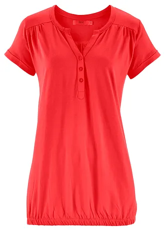 Katoenen shirt, korte mouw, Kleur: signaalrood