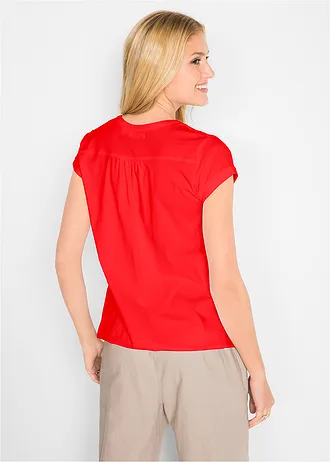 Katoenen shirt, korte mouw, Kleur: signaalrood
