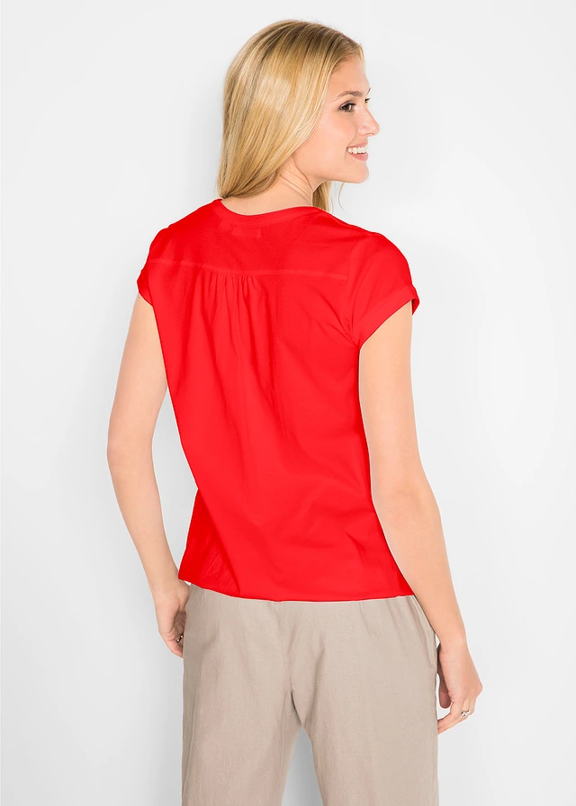 Katoenen shirt, korte mouw • signaalrood • product-page.page-title-suffix