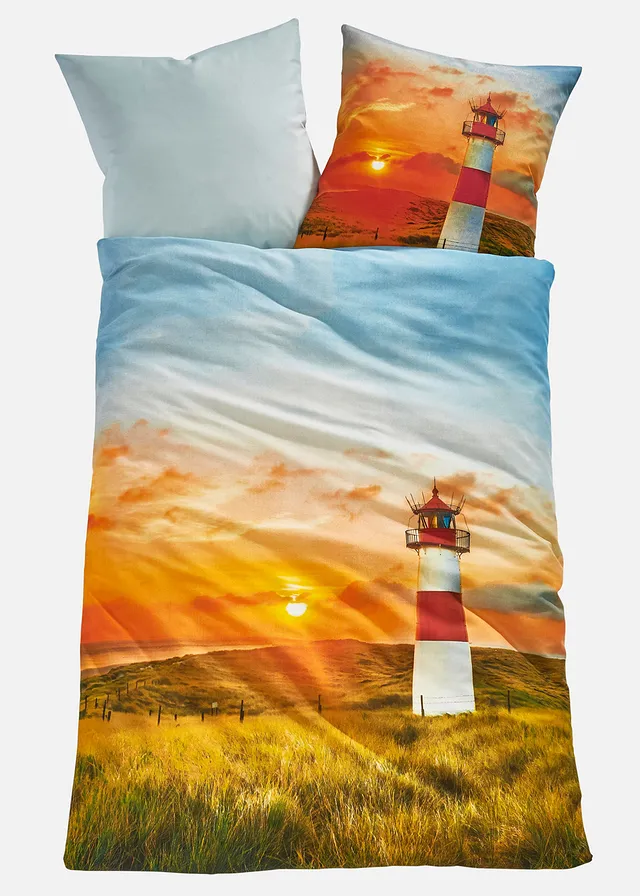 Lenjerie pat reversibilă cu design maritim