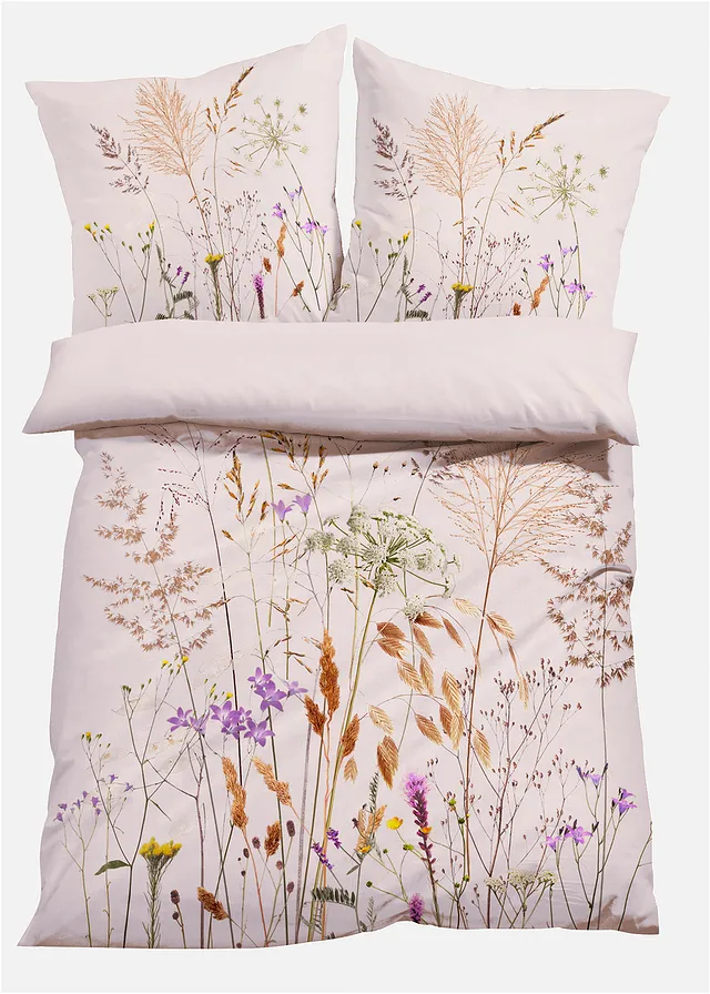 Lenjerie de pat florală, reversibilă