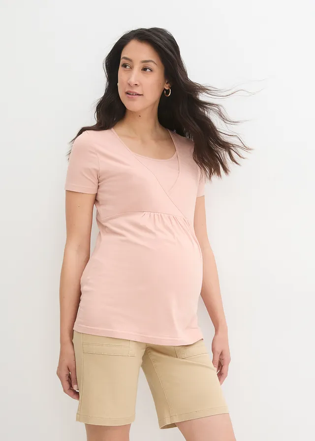 2-in-1 zwangerschapsshirt / voedingsshirt (set van 2) • vintage roze+grijs gemêleerd • product-page.page-title-suffix