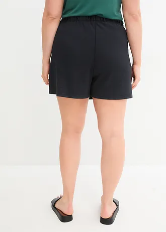 Broekrok met elastische band en strikkoordjes opzij • zwart plus size • bonprix online shop