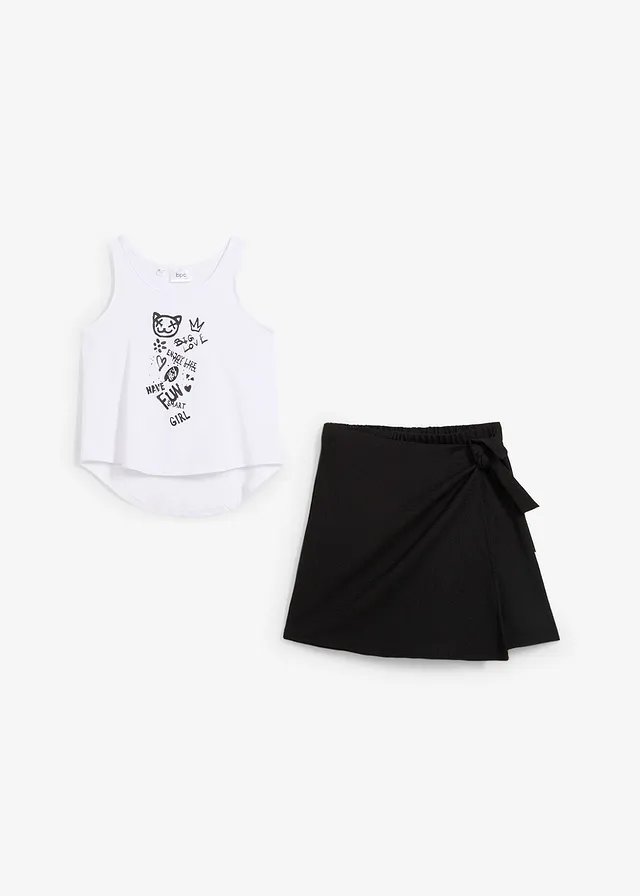 Top et jupe fille (ens. 2 pces) • noir / blanc • product-page.page-title-suffix