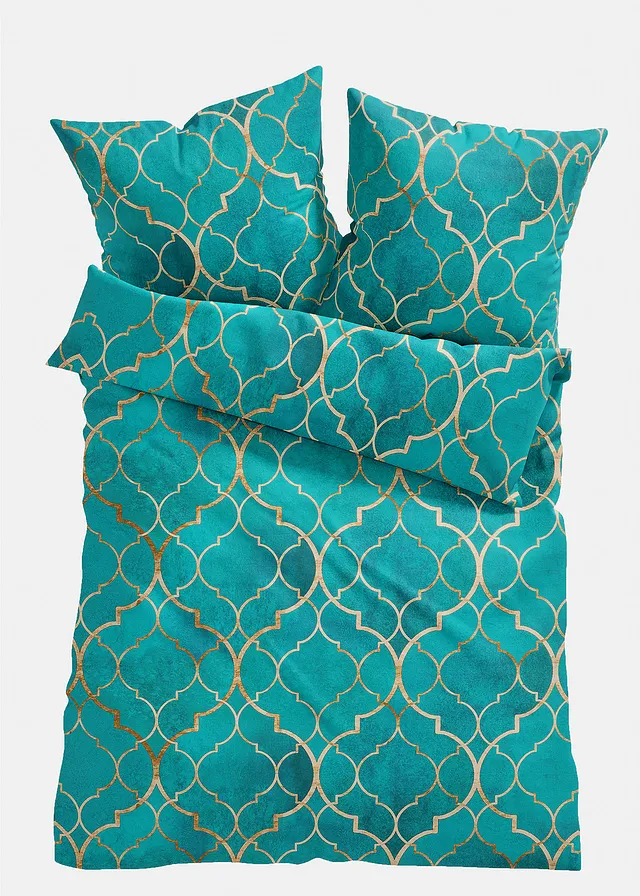 Lenjerie de pat din linou • turcoaz • magazin bonprix