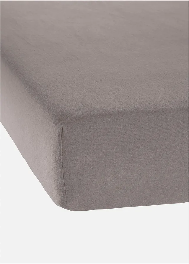 Hoeslaken van flanel, Kleur: taupe