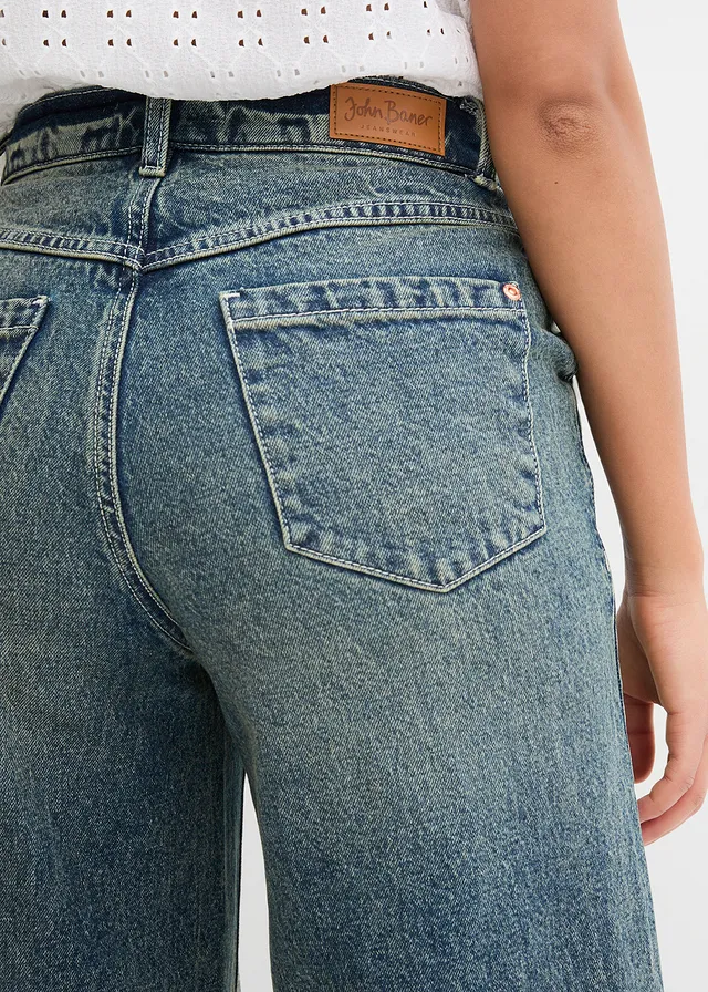Jean large taille haute, peu extensible • bleu stone used • product-page.page-title-suffix