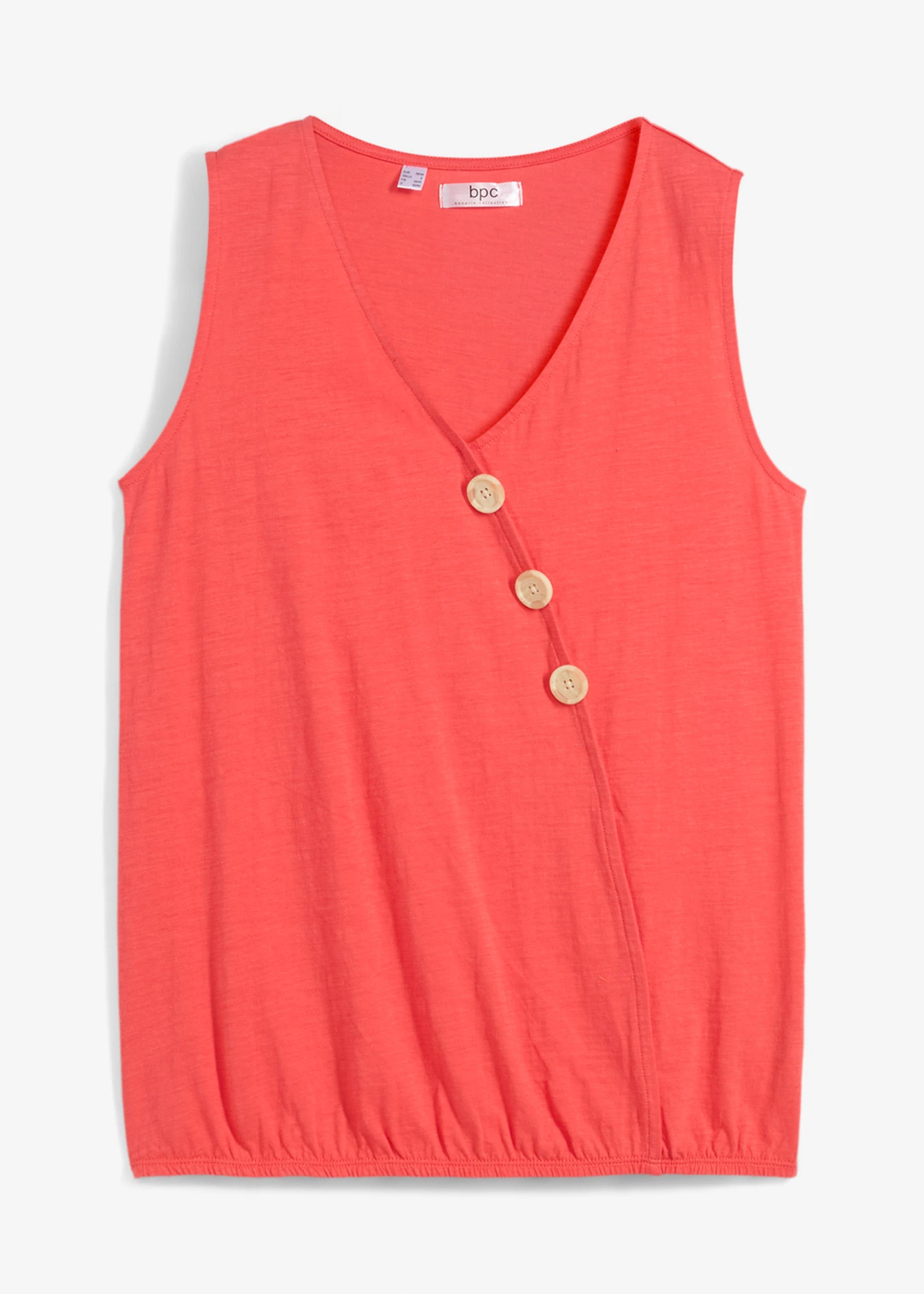 Bavlněný top v zavinovacím vzhledu, s gumou v pase • humrová • bonprix obchod