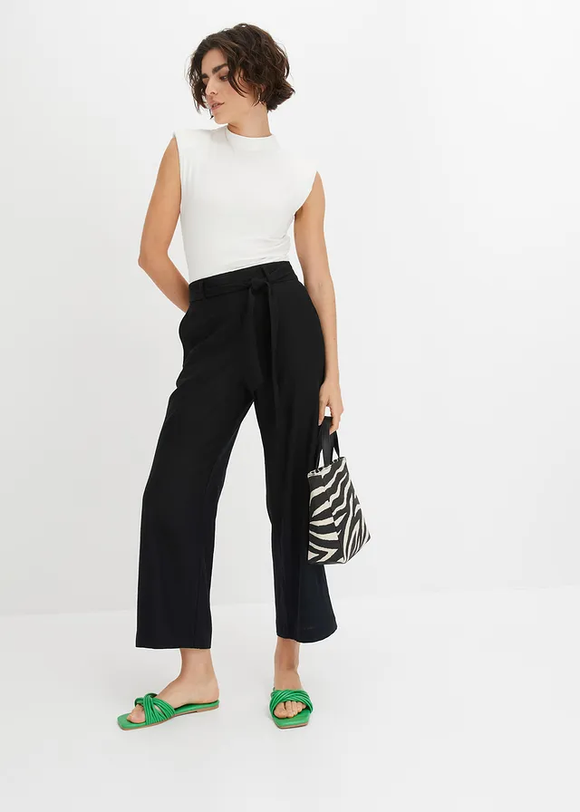 Culotte in een lichte linnenmix • zwart • product-page.page-title-suffix