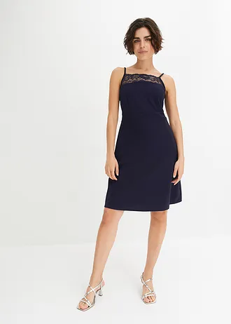 Jurk met kant • donkerblauw • bonprix online shop