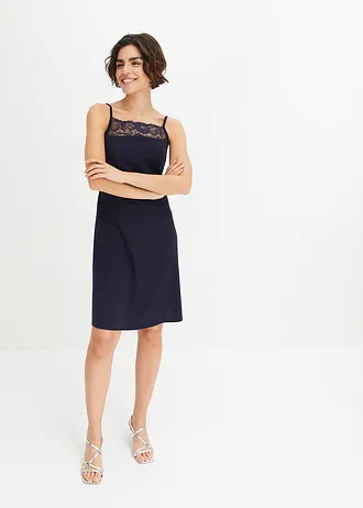 Jurk met kant • donkerblauw • bonprix online shop