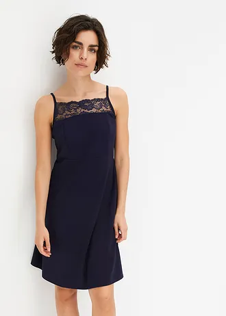 Jurk met kant • donkerblauw • bonprix online shop