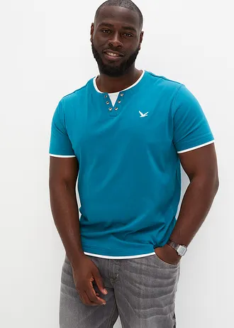 Tričko 2 v 1, krátký rukáv (2 ks v balení), barva: kobaltově tyrkysová + černá