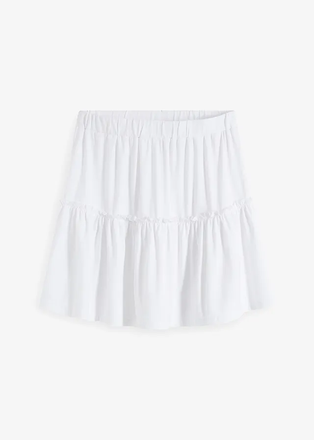 Fustă de jerse cu volan din amestec de viscoză