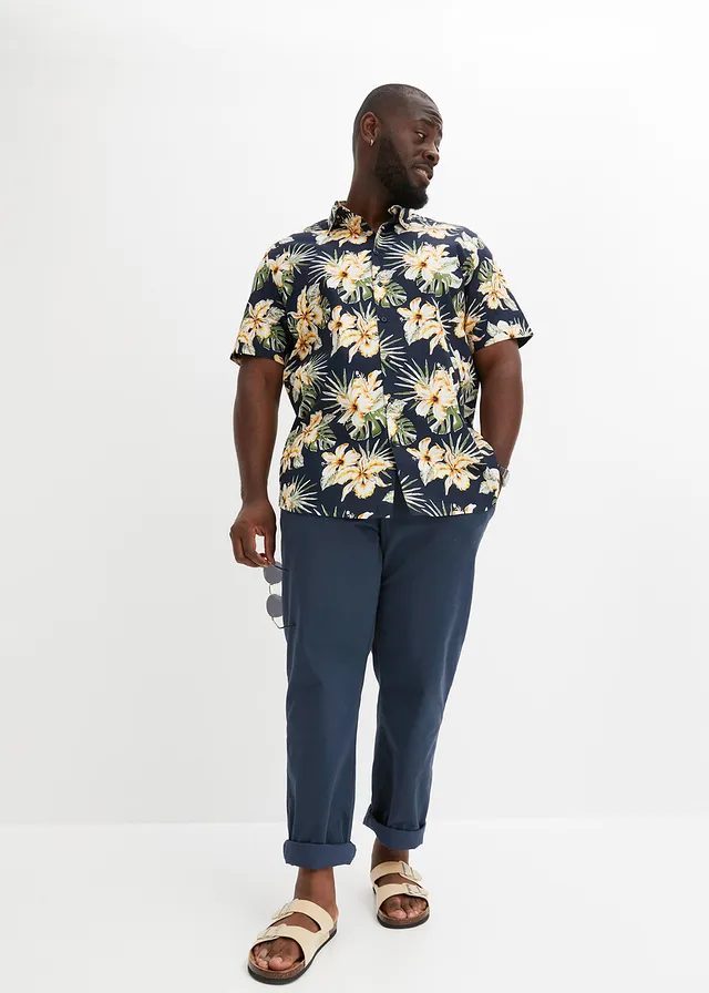 Overhemd met korte mouwen, Kleur: donkerblauw