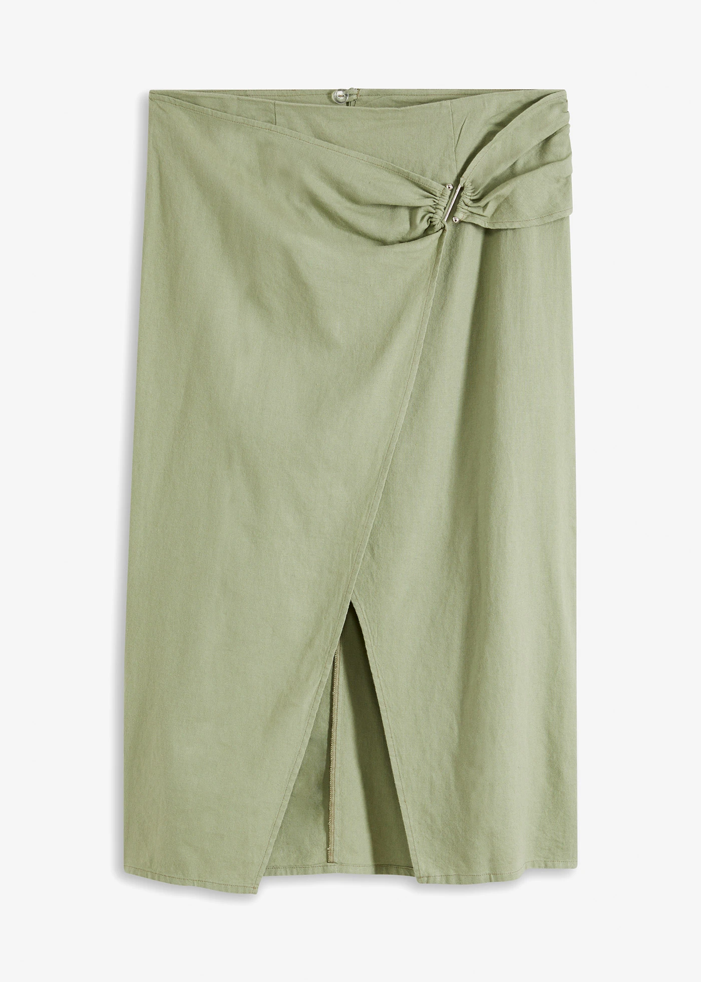 Linnen rok in wikkellook • olijfgroen • bonprix online shop