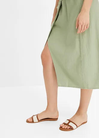 Linnen rok in wikkellook • olijfgroen • bonprix online shop