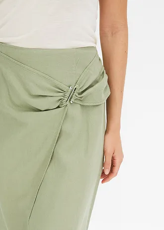 Linnen rok in wikkellook • olijfgroen • bonprix online shop