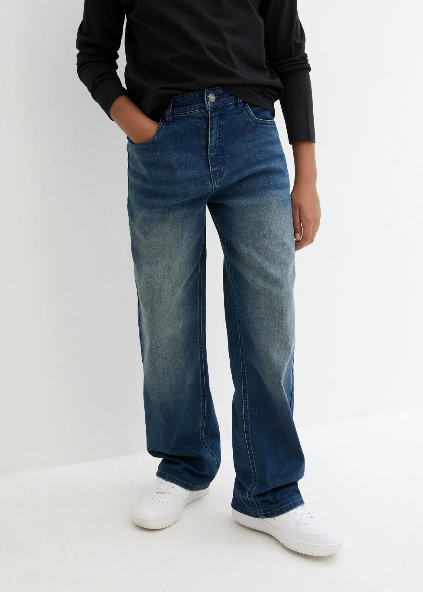 Jean loose, taille réglable, droit • bleu denim • Boutique bonprix