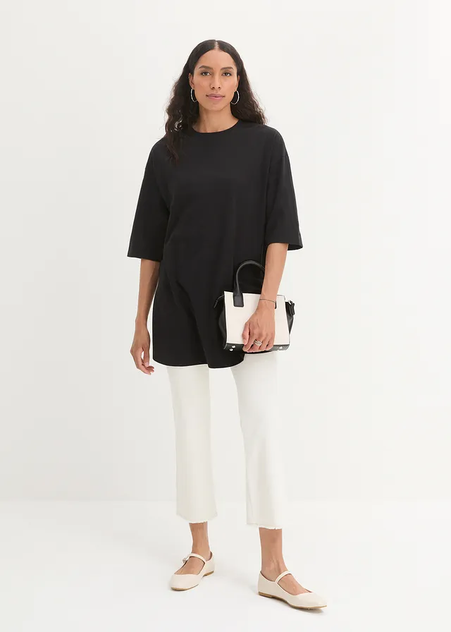 T-shirt long oversize 100% coton • noir • product-page.page-title-suffix