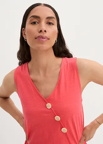 Bavlněný top v zavinovacím vzhledu, s gumou v pase • humrová • bonprix obchod