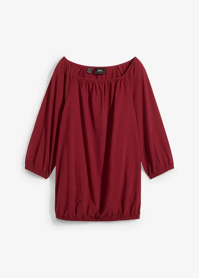 Blouse en jersey 100% coton, Couleur: grenade