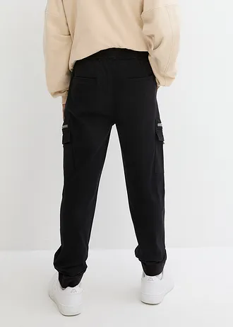 Pantalon cargo Regular et droit en coton extensible • noir • Boutique bonprix