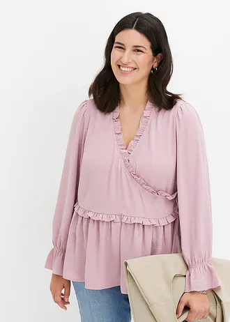 Wikkelblouse • roze plus size • bonprix online shop