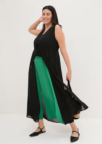 Top met spaghettibandjes van puur katoen (set van 3), Kleur: wit+lichtgrijs gemêleerd+zwart