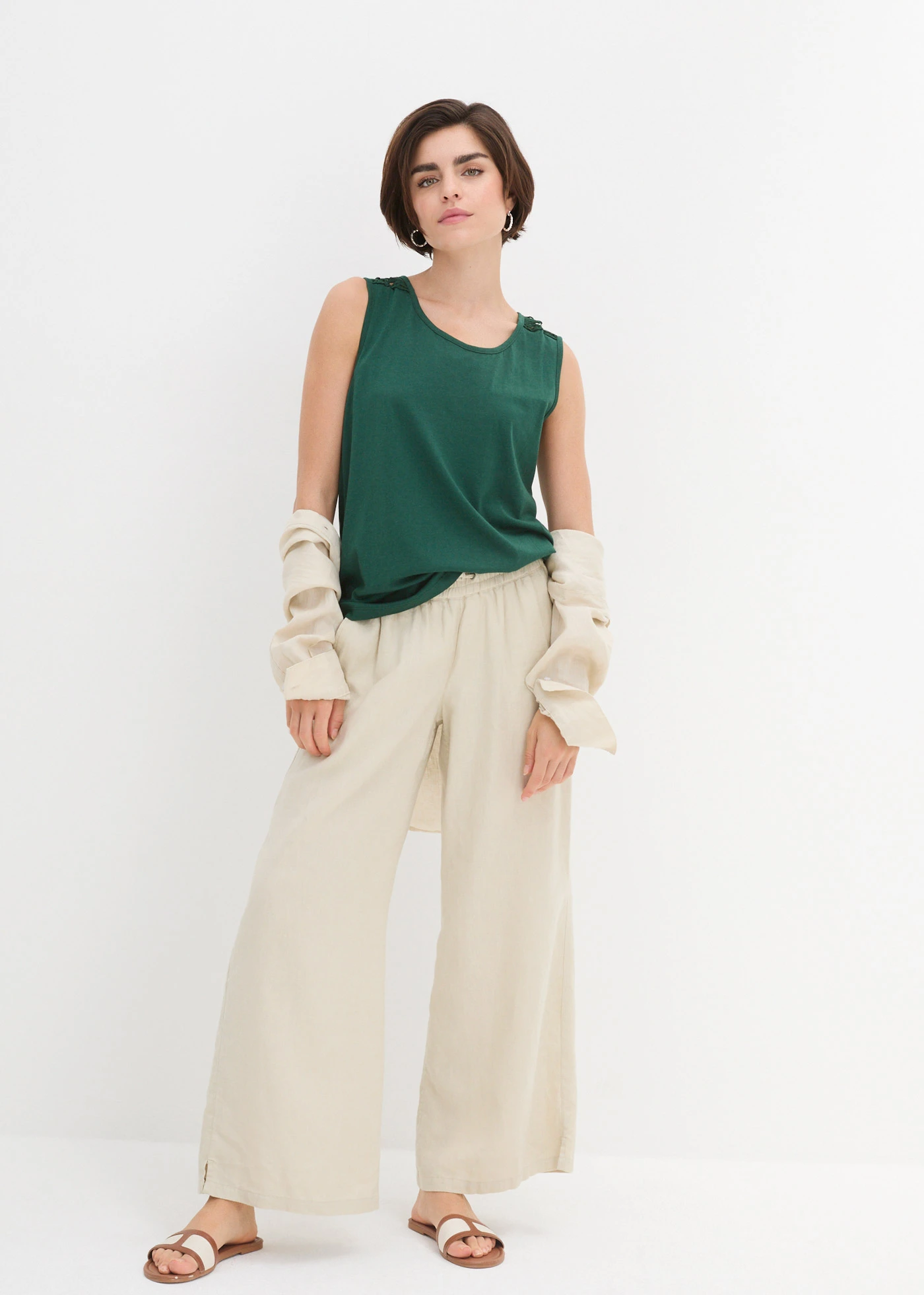 Top s krajkou • tmavě zelená • bonprix obchod