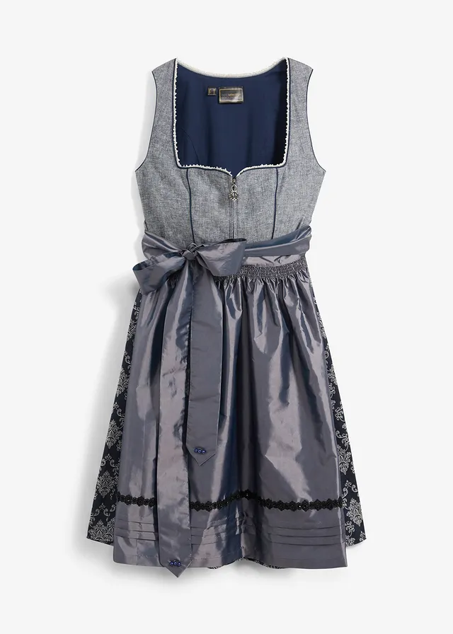 Costum dirndl cu jacquard și șorț (2piese)