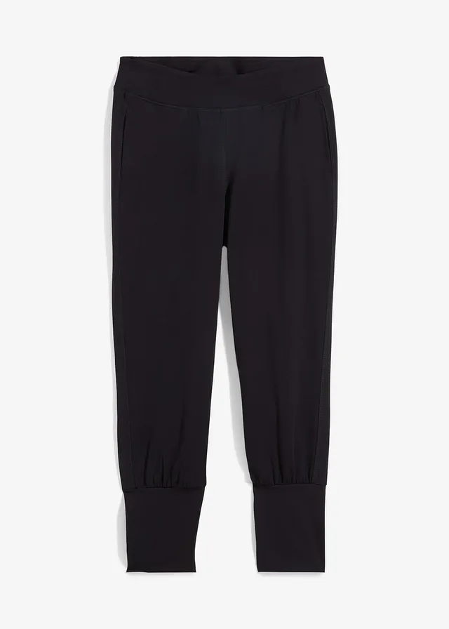 Pantaloni cu lungime capri, din material moale
