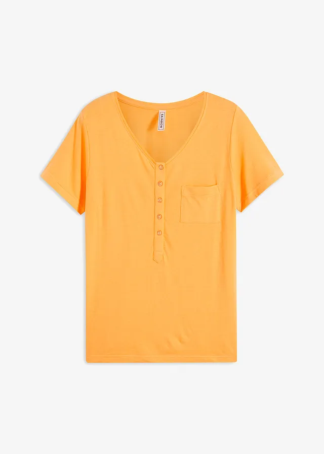 Tricou cu fentă cu nasturi