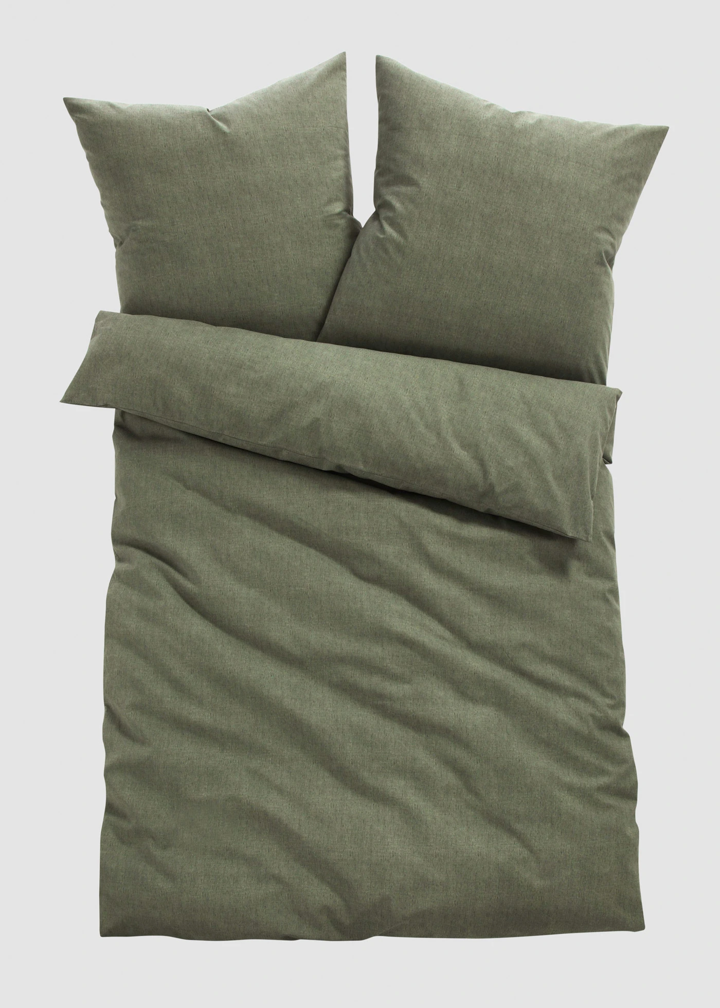 Parure de lit en linon aspect lin • olive • product-page.page-title-suffix