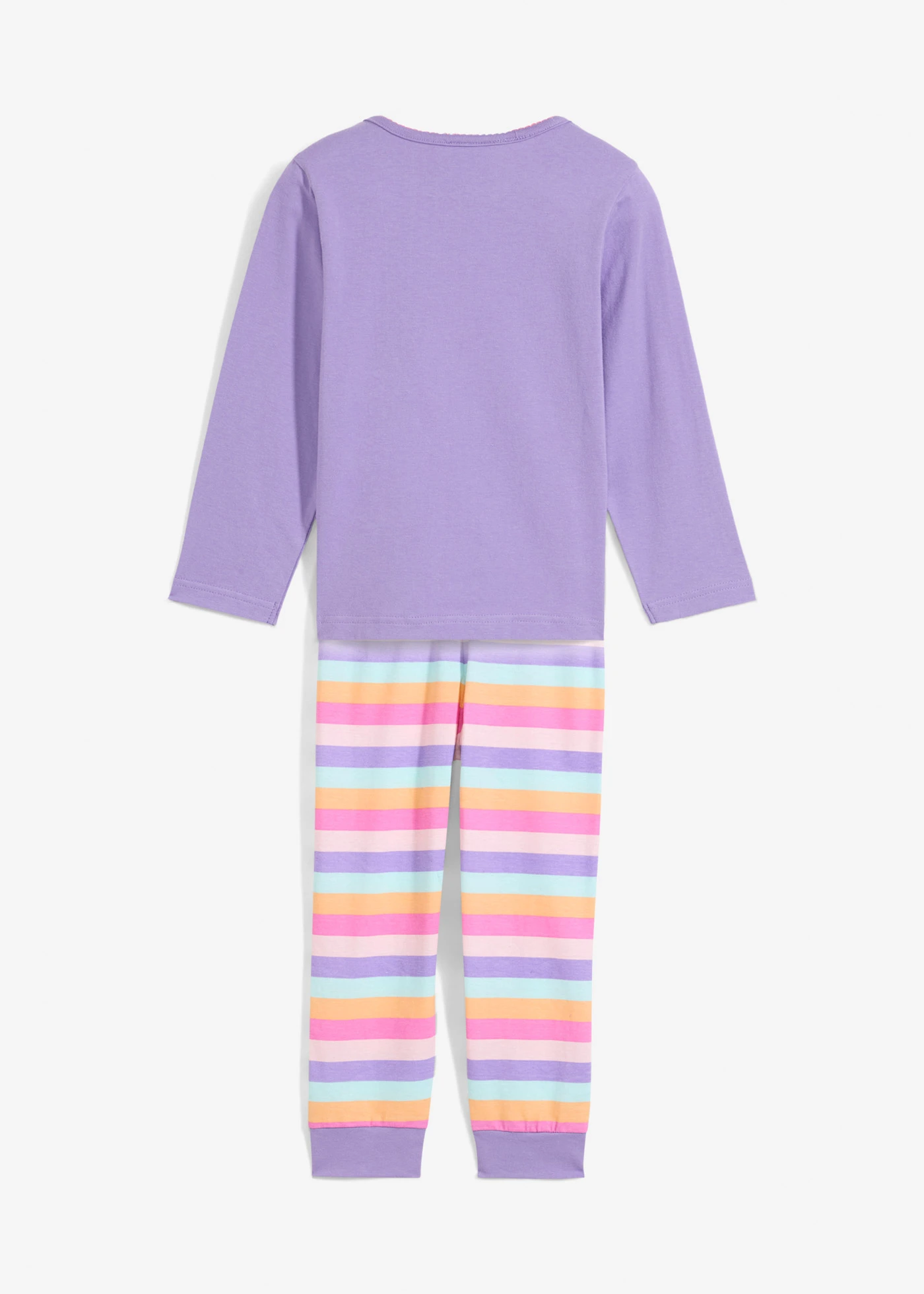 Pyžamo z měkké bavlny (2dílná souprava) • světle růžovo-jemně fialovo-broskvovo-plaměňákově pink-mátová s pruhy • bonprix obchod