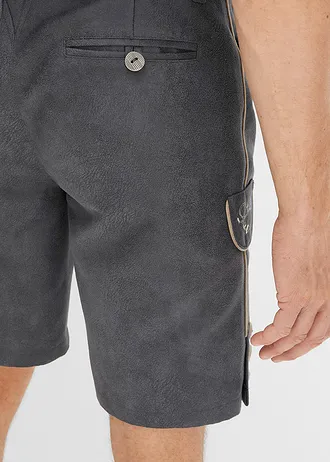 Krojové bermudy z umělé kůže • antracitová • bonprix obchod