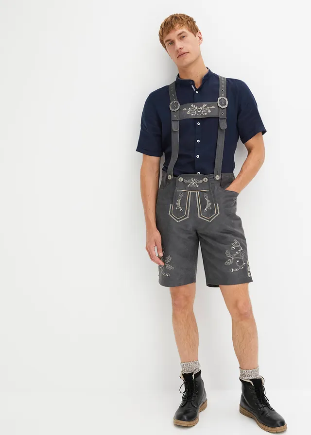 Tiroler bermuda van imitatieleer • antraciet • product-page.page-title-suffix