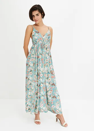 Robe longue et fluide • menthe à fleurs • Boutique bonprix
