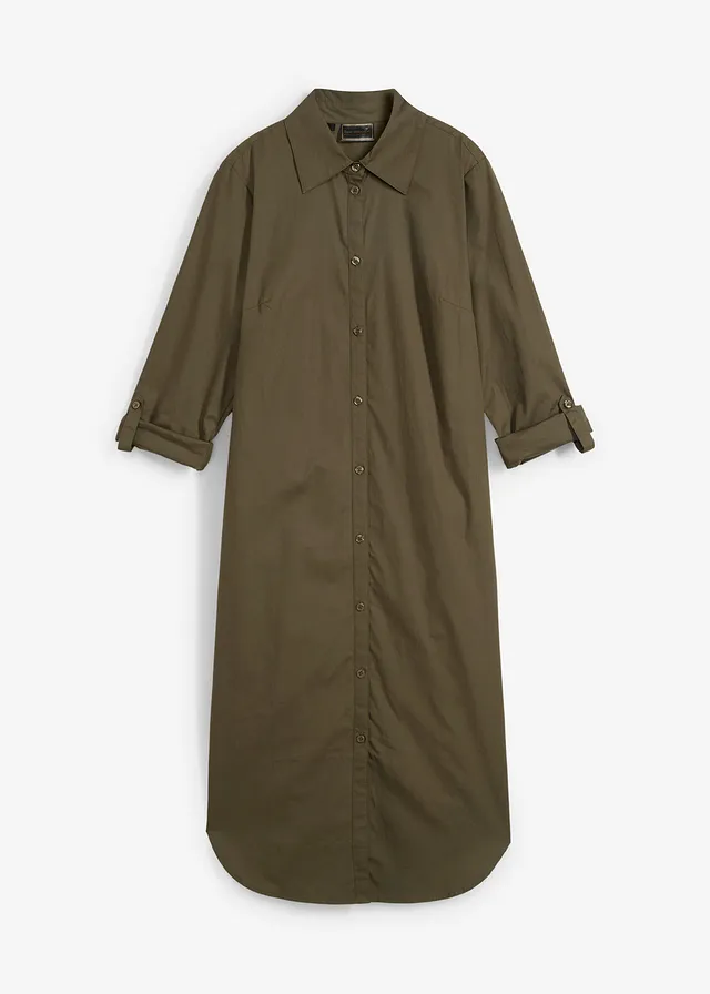 Rochie-cămașă din poplin de bumbac