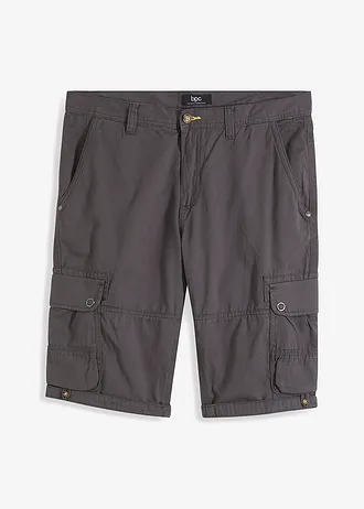 Bermuda cargo 100% coton, regular, Couleur: gris ardoise