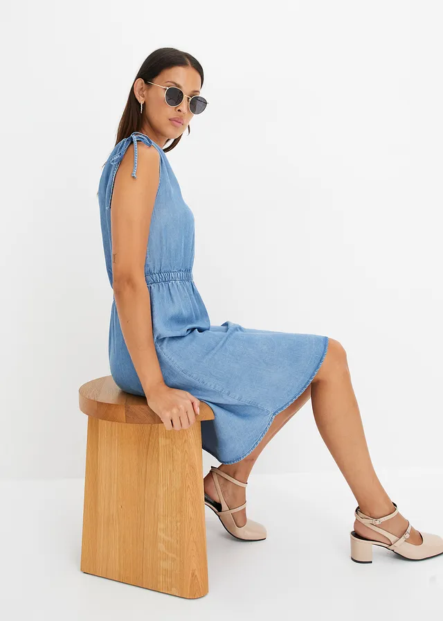 Robe en Lyocell lisse • bleu stone • product-page.page-title-suffix