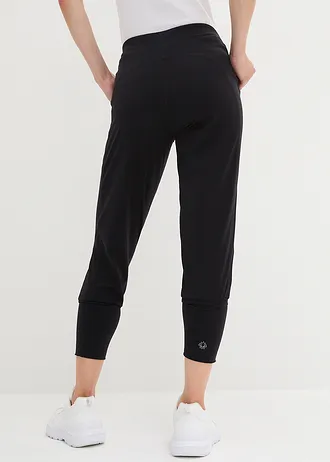 Pantalon sarouel de sport, longueur 3/4 • noir • Boutique bonprix