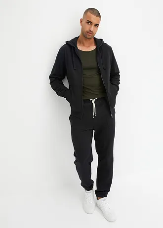 Hoodie met ritssluiting, regular fit, Kleur: zwart