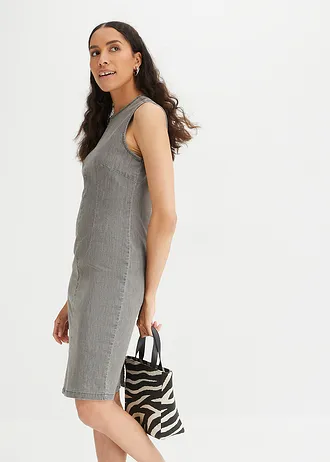 Robe midi en jean • gris denim • Boutique bonprix